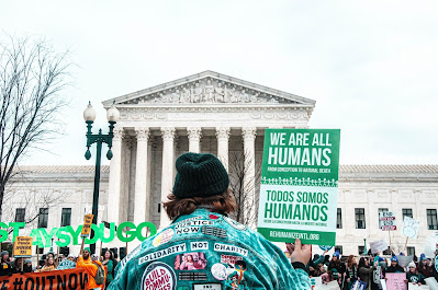 Pro-life advocates outside the Supreme Court