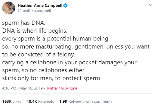 Pro-choice tweet shows biological ignorance