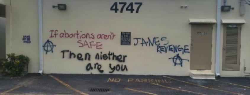 Pregnancy clinic vandalized with pro-abortion threats
