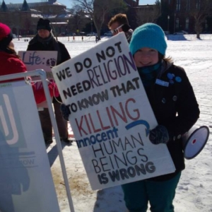 atheist rally sign