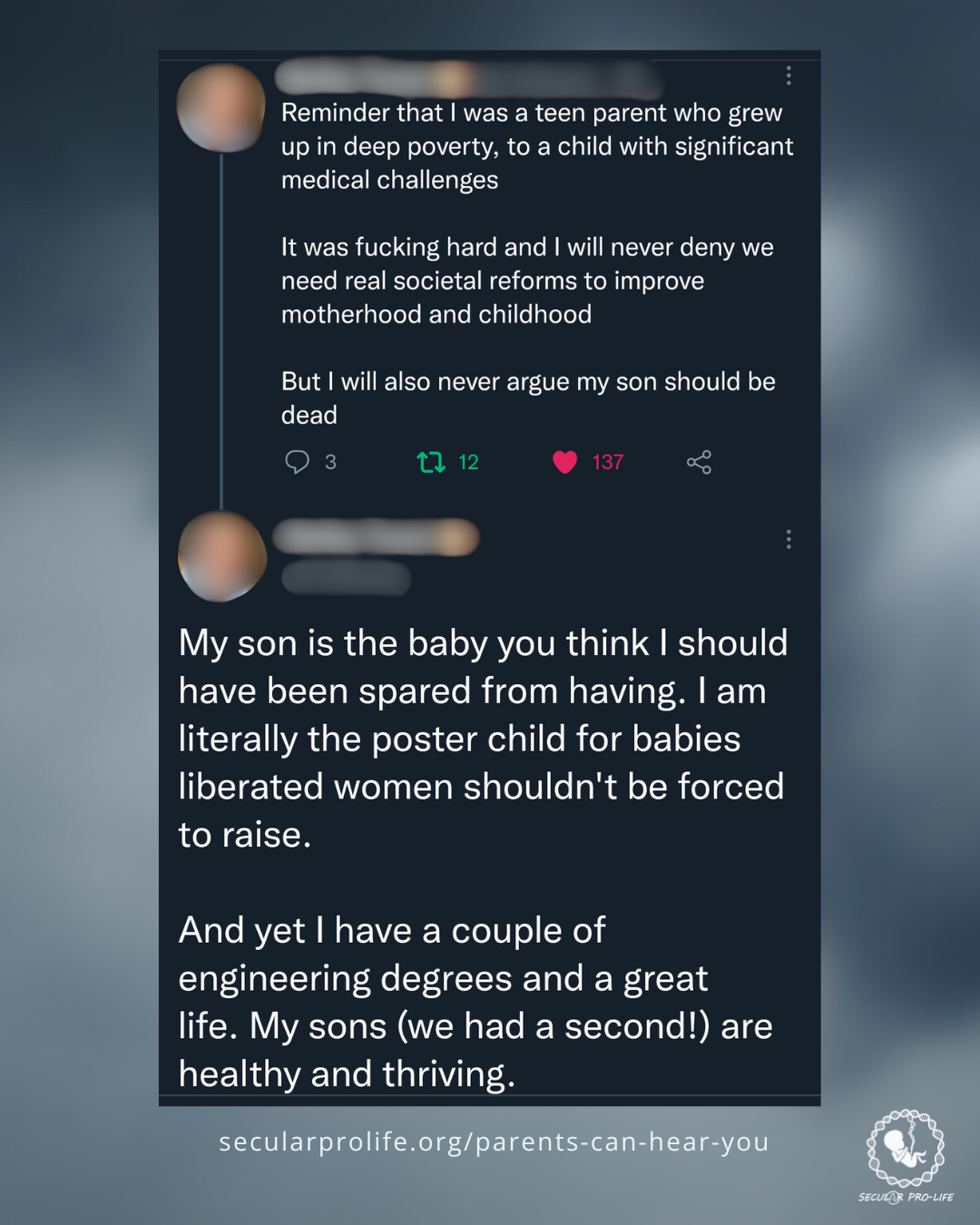 the baby you think i should have been spared from having