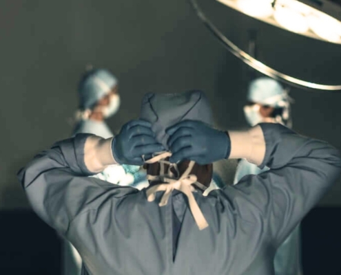 image of a surgeon from behind
